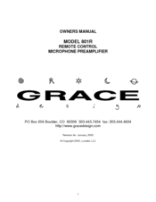 Grace 801R Owner's Manual