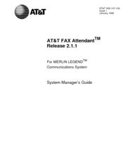 AT&T FAX Attendant Release 2.1.1 System Manager's Manual