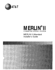 AT&T MERLIN II Attendant Installer's Manual