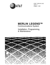 At&T MERLIN LEGEND Installation & Maintenance Manual
