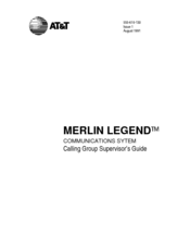 AT&T MERLIN LEGEND Calling Group Supervizor's Manual