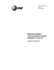 At&T MERLIN LEGEND Release 3.1 System Planning Manual