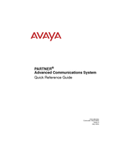 Avaya PARTNER Advanced Communications System 7.0 Quick Reference Manual