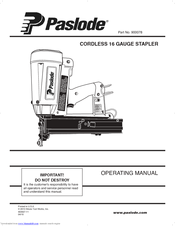 Paslode 900078 Operating Manual