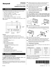 Honeywell RTH2520 Installation And User Manual