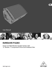 Behringer Eurolive F1220A User Manual