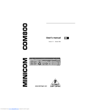 Behringer Minicom COM800 User Manual
