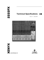 Behringer XENYX 2222FX Technical Specifications