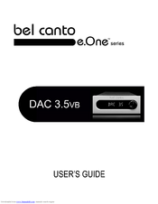 Bel Canto E.ONE Series DAC 3.5vb User Manual