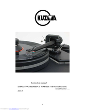 Kuzma Stogi REFERENCE TONEARM Instruction Manual