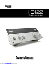 Lexicon I-O|22 Owner's Manual
