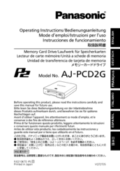 Panasonic AJ-PCD2GPJ Operating Instructions Manual