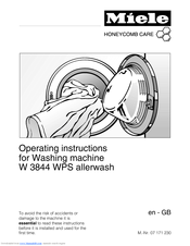 Miele W 3844 WPS Allerwash Operating Instructions Manual