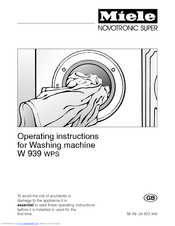 Miele W 939 WPS Operating Instructions Manual