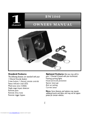 Black Widow BW-1060 Owner's Manual