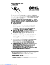 Black Widow BW-1000 AVENGER User Manual