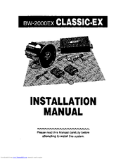 Black Widow BW-2000EX CLASSIC-EX Installation Manual