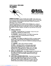 Black Widow BW-2000 CLASSIC User Manual