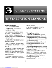 Black Widow BW 3 Channel Installation Manual