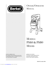 Berkel PM80 Owner's/Operator's Manual