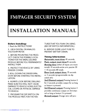 Black Widow Security BW FM 100 Installation Manual