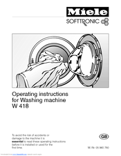 Miele SoftTronic W 418 Operating Instructions Manual