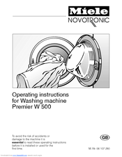 Miele Premier W500 Operating Instructions Manual