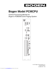 Bogen PCM-CPU Manual