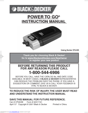 Black & Decker POWER TO GO CP120XB Instruction Manual