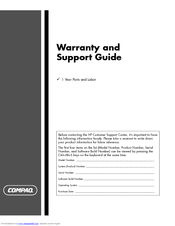 Compaq Presario SR1800 - Desktop PC Support Manual