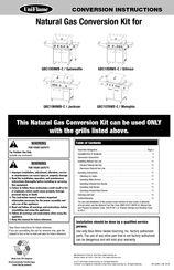 Uniflame GBC1059WE-C / Gilmour Conversion Instructions