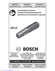 Bosch GPLL5 Operating/s Operating/Safety Instructions Manual