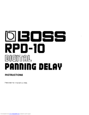 Boss Audio Systems RPD-10 Manual