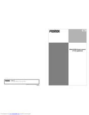 Fostex DV-824 Owner's Manual Supplement