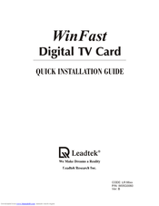 Leadtek WinFast TV USB Series Quick Installation Manual
