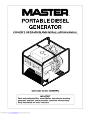 Master MGY5000C Owner's Operation And Installation Manual