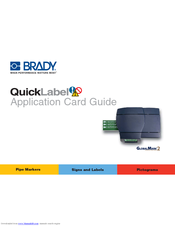Brady QuickLabel GlobalMark 2 Applic Application Card Manual