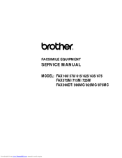 Brother FAX100 Service Manual