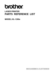 Brother HL-1260E Parts Reference List