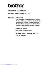 Brother HOME FAX Parts Reference List