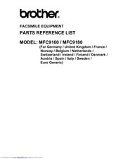 Brother MFC 9160 - B/W Laser - All-in-One Parts Reference List
