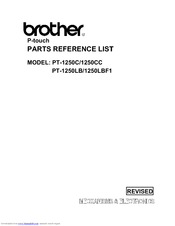 Brother P-Touch PT-1250LB Parts Reference List