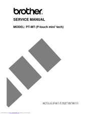Brother PT-MT (P-touch mini ' tech) Service Manual