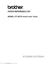 Brother PT-MT (P-touch mini ' tech) Parts Reference List