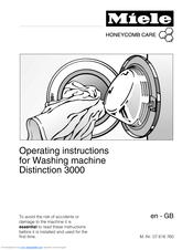 Miele Distinction 3000 Operating Instructions Manual