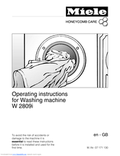 Miele W 2809i Operating Instructions Manual