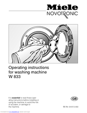 Miele W 833 Operating Instructions Manual