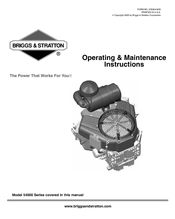 Briggs & Stratton 54000 Series Operating & Maintenance Manual