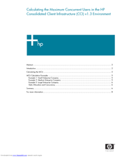 HP CCI 1.3 Supplementary Manual