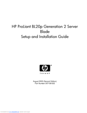HP ProLiant BL20p G2 Setup And Installation Manual